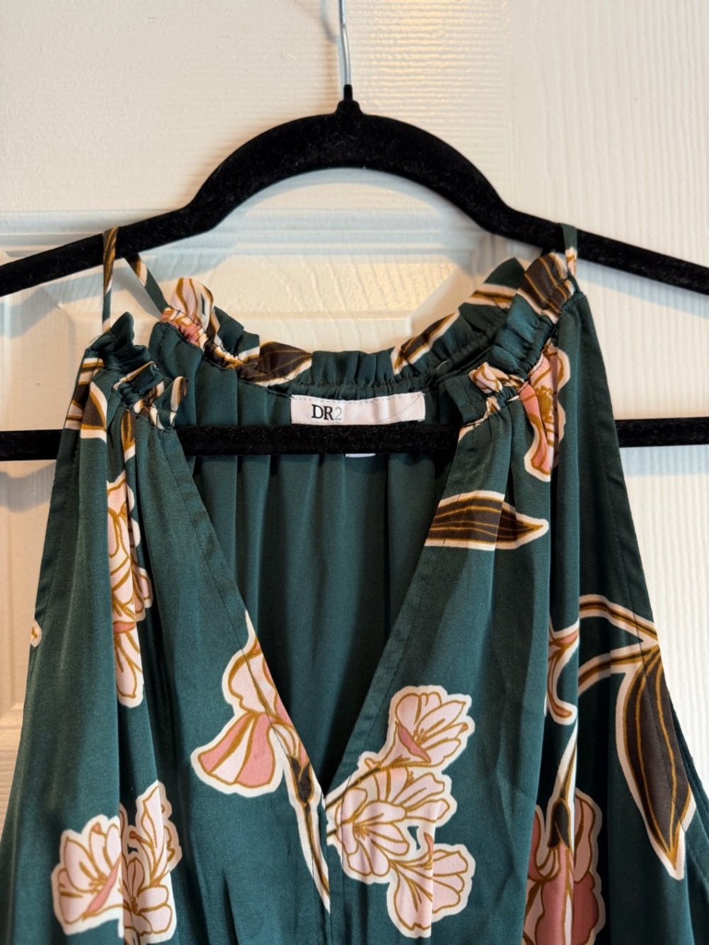 DR2 Teal Halter Dress with Pink and Cream Accents - Picture 5 of 6